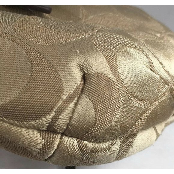 Coach Small Beige Signature Print Shoulder Bag - Picture 8 of 12